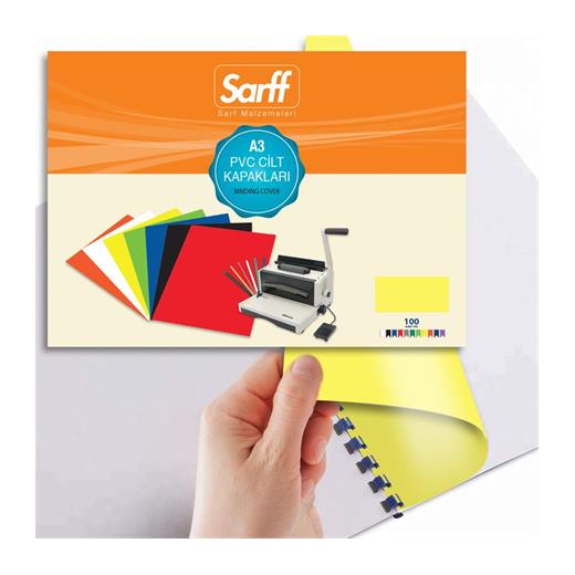 Sarff Pvc A3 Opak Sarı Cilt Kapağı 100Lü Paket