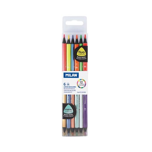 Mılan 07123306 Metalık Çift Uçlu Kuru Boya - 6 Lı