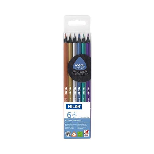 Mılan 7102306 Black Wood Metal Kuru Boya - 6 Lı