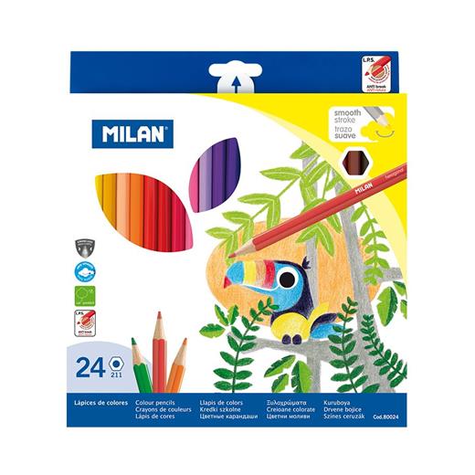 Mılan 80024 Colours Altıgen Kuru Boya Kalemi - 24 Lü