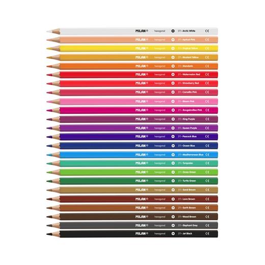 Mılan 80024 Colours Altıgen Kuru Boya Kalemi - 24 Lü