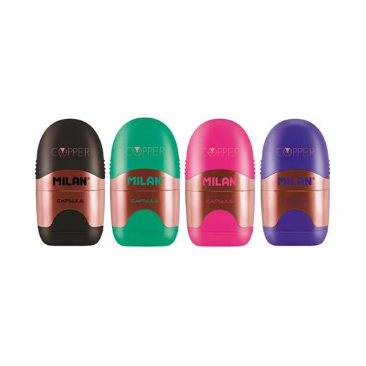 Mılan 4717112 Capsule Kalemtraş/Silgi(Copper) - 12Adet
