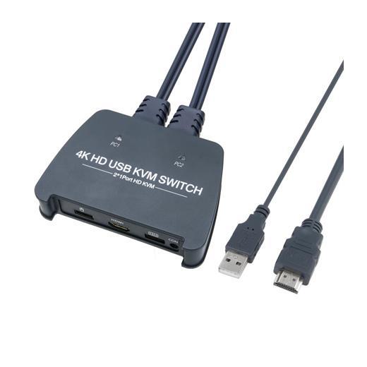 Vcom Dd221-4K 2 Port Hdmi 1.4V 4K@30Hz Plastik Kasa Kvm Switch