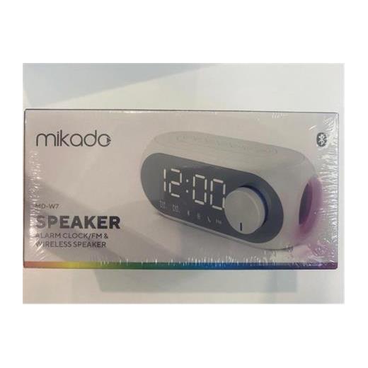 Mikado Md-W7 1200Mah 5W Beyaz Bluetooth-Aux-Derece-Usb-Fm Double Alarmlı Saat Speaker Speaker