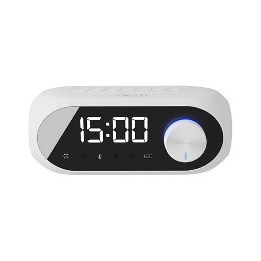 Mikado Md-W7 1200Mah 5W Beyaz Bluetooth-Aux-Derece-Usb-Fm Double Alarmlı Saat Speaker Speaker