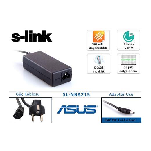 S-Link Sl-Nba215 65W 19V 3.42A 4.0Mm-1.5Mm Asus Ultrabook Standart Adaptör