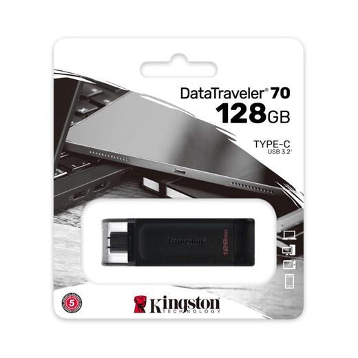 Kingston Dt70 128Gb Usb-C 3.2 Gen 1 Type-C Flash Bellek