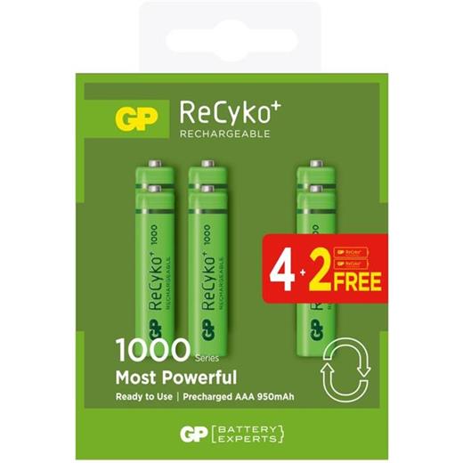 Gp 950Mah Recyko Aaa (4+2) Şarj Edilebilir Pil