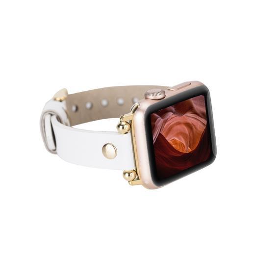 Apple Watch Uyumlu Deri Kordon 38-40-41Mm Frg F3 Beyaz