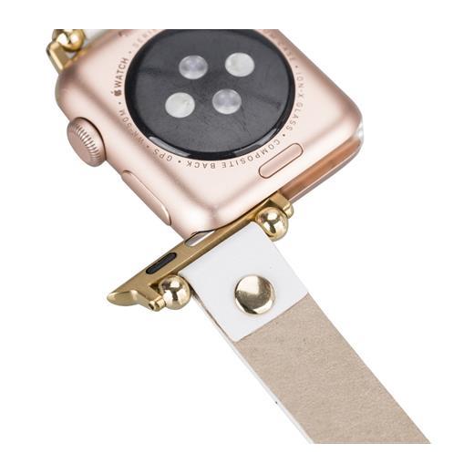 Apple Watch Uyumlu Deri Kordon 38-40-41Mm Frg F3 Beyaz