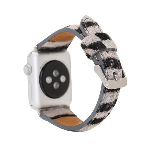 Apple Watch Uyumlu Deri Kordon 38-40-41Mm Slim Zebra