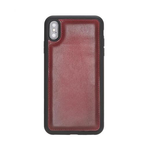 Apple İphone Xs Max Uyumlu Deri Arka Kapak Bordo