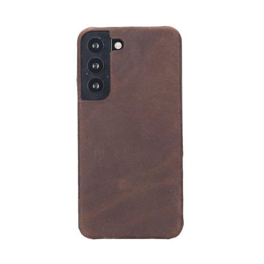 Samsung Galaxy S22 Uyumlu Deri Arka Kapak Uj G2 Kahve