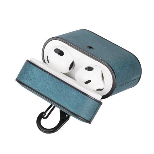 Casquet Apple Airpods 3.Nesil Uyumlu Deri Kılıf Aa32 Mavi