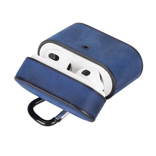 Casquet Apple Airpods 3.Nesil Uyumlu Deri Kılıf G21 Mavi