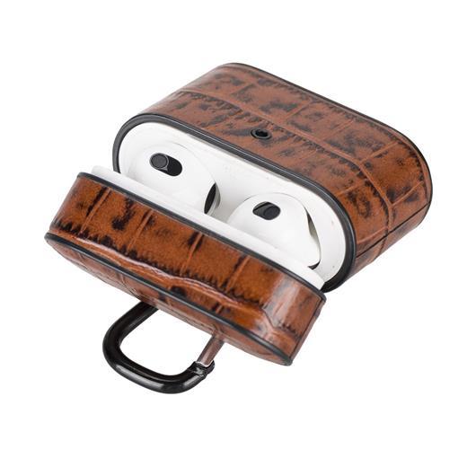 Casquet Apple Airpods 3.Nesil Uyumlu Deri Kılıf Yk6 Taba