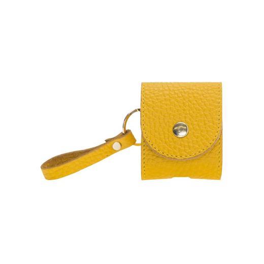 Apple Airpods 2.Nesil Uyumlu Deri Kılıf Mai Snap Fl12 Sarı