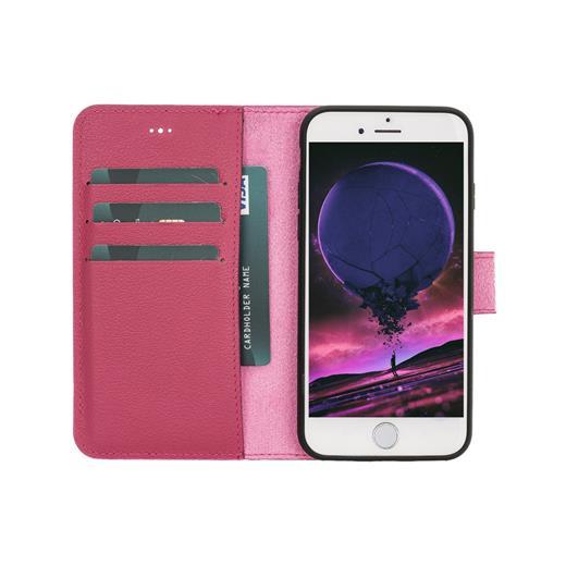 Apple İphone 7-8-Se Uyumlu Deri Cüzdanlı Kılıf Cp04 Pembe