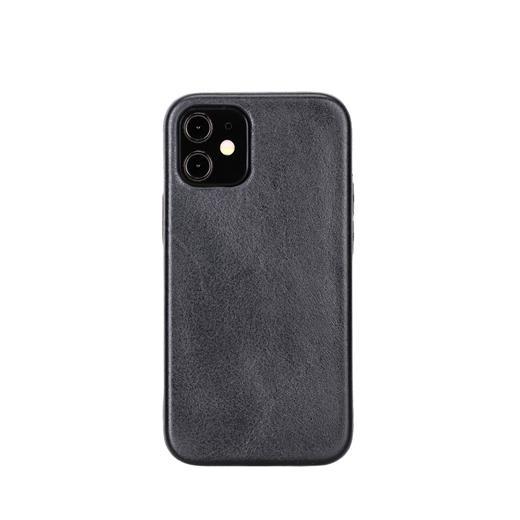 Apple İphone 12 Mini Uyumlu Deri Arka Kapak Rock Rst1 Siyah