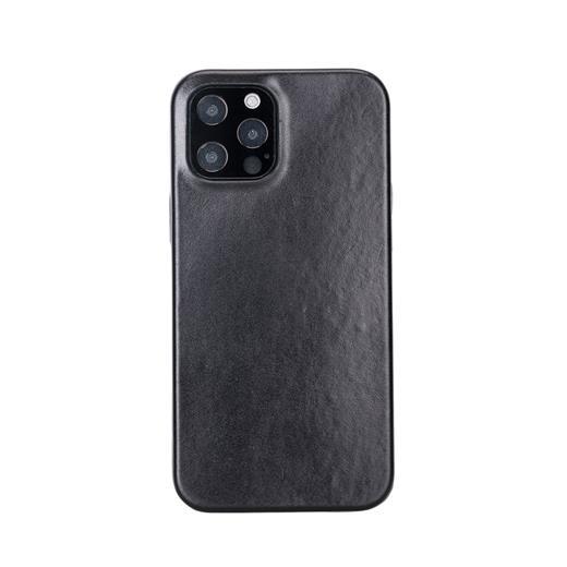 Apple İphone 12 Pro Max Uyumlu Deri Arka Kapak Rock Rst1 Siyah