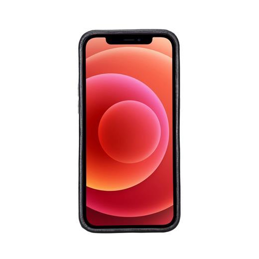 Apple İphone 12 Pro Max Uyumlu Deri Arka Kapak Rock Rst1 Siyah