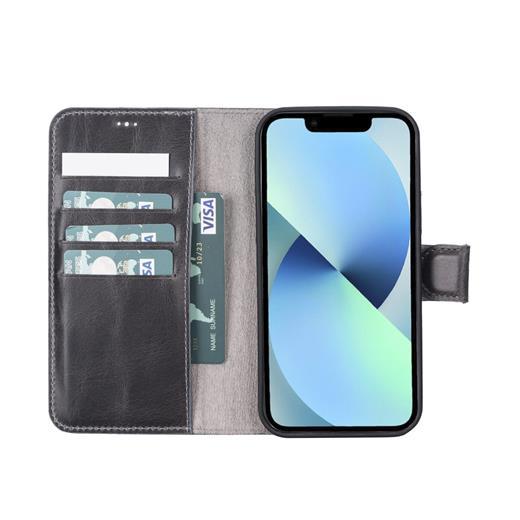 Apple İphone 12 Pro Uyumlu Deri Cüzdanlı Kılıf Vs4Ef Gri