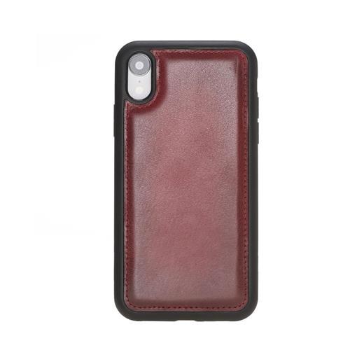 Apple İphone Xr Uyumlu Deri Arka Kapak Bordo