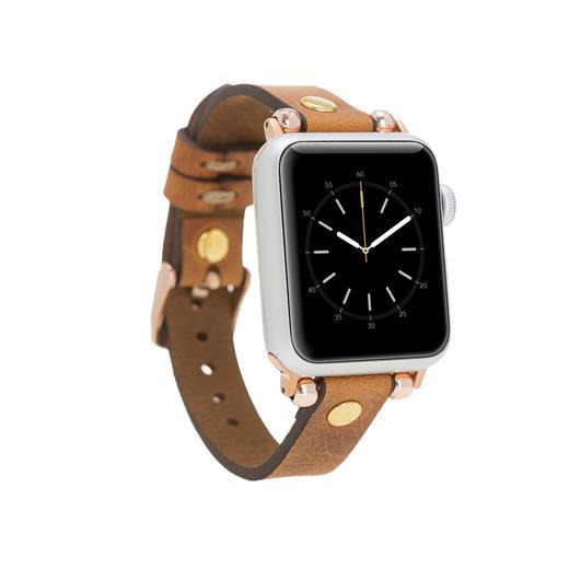 Apple Watch Uyumlu Deri Kordon 38-40-41Mm Gt G19 Taba