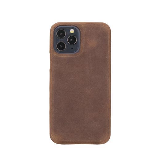 Apple İphone 12 Pro Uyumlu Deri Arka Kapak F360 G2 Antik Kahve
