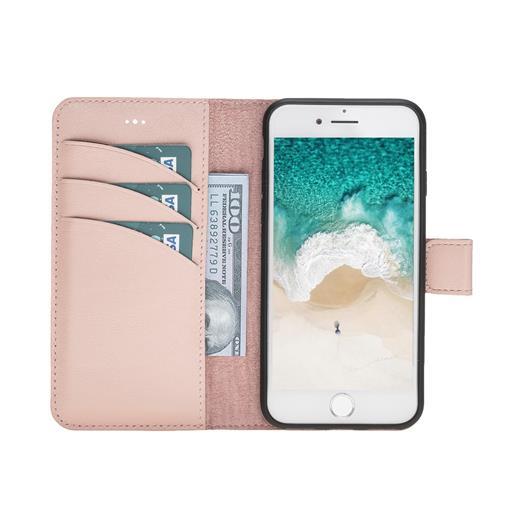 Apple İphone 7-8-Se Uyumlu Deri Cüzdanlı Kılıf Nu2 Pembe