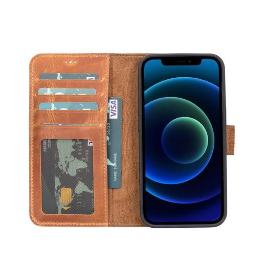 Apple İphone 13 Uyumlu Deri Cüzdanlı Kılıf G19 Taba
