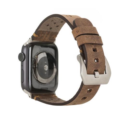 Apple Watch Uyumlu Deri Kordon Vigo 42-44-45Mm G2 Kahve