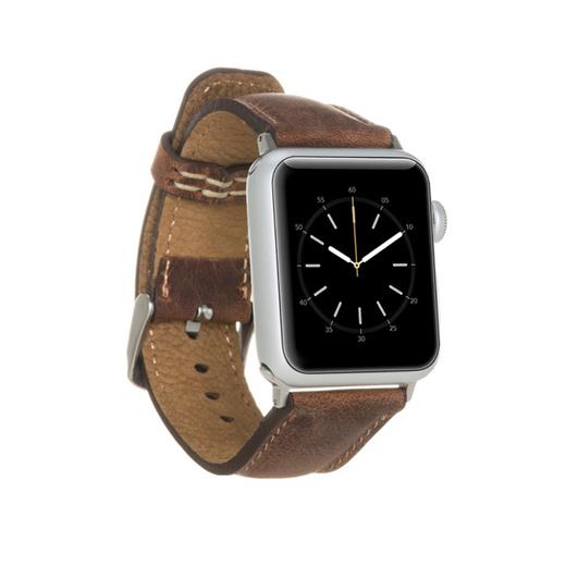 Apple Watch Uyumlu Deri Kordon 42-44-45Mm G2 Kahverengi