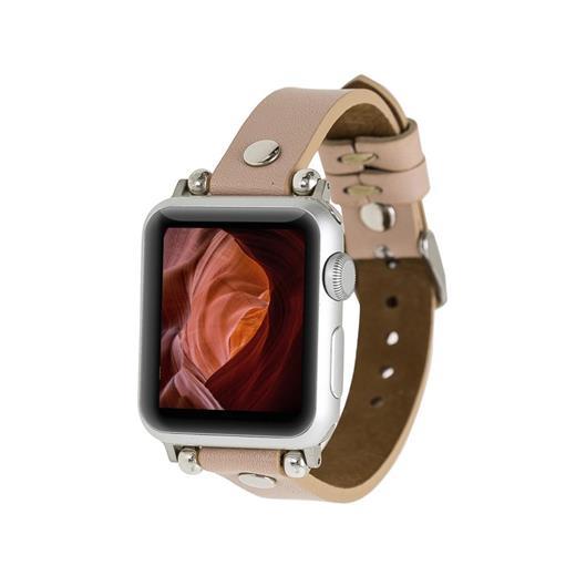 Apple Watch Uyumlu Deri Kordon 38-40-41Mm St Nu1 Pembe