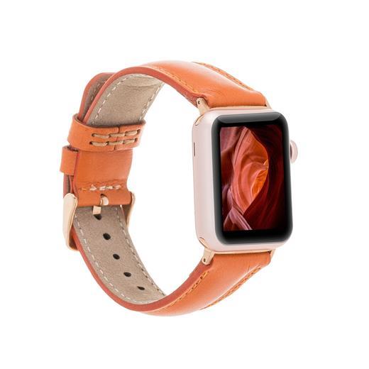 Apple Watch Uyumlu Deri Kordon 42-44-45Mm F5 Taba