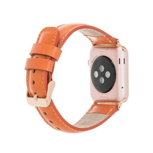 Apple Watch Uyumlu Deri Kordon 42-44-45Mm F5 Taba