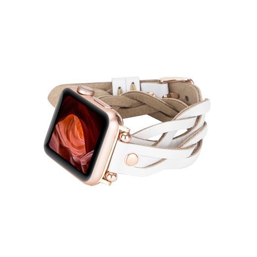 Apple Watch Uyumlu Deri Kordon 38-40-41Mm Dt Rt F3 Beyaz