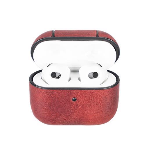 Apple Airpods 3.Nesil Uyumlu Deri Kılıf Juni Aa4 Kırmızı