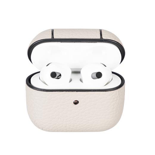 Apple Airpods 3.Nesil Uyumlu Deri Kılıf Juni Erc3 Bej