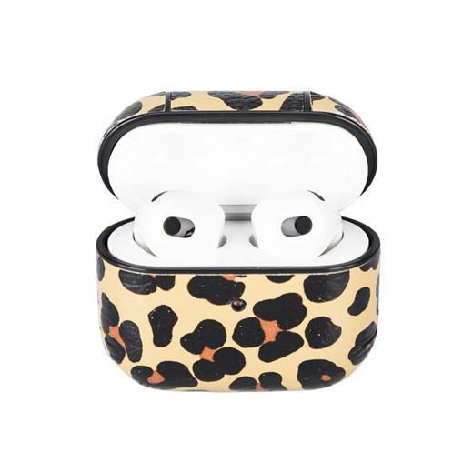 Apple Airpods 3.Nesil Uyumlu Deri Kılıf Juni Leo-Ne Leopar