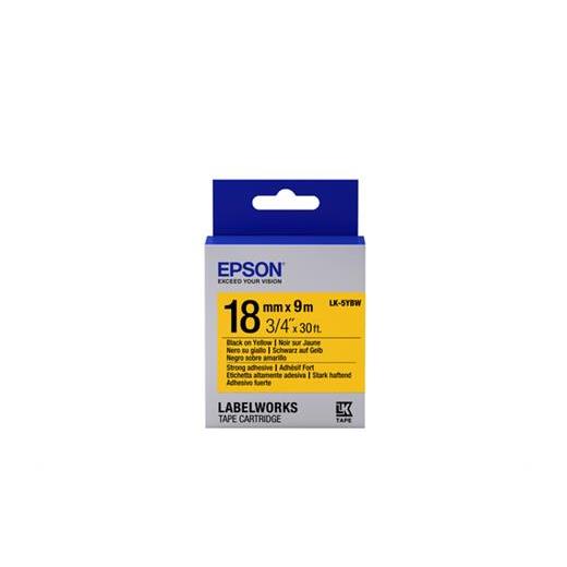 Epson Lk-5Ybw Strong Siyah Üzeri Sarı 18Mm 1,5Metre Etiket