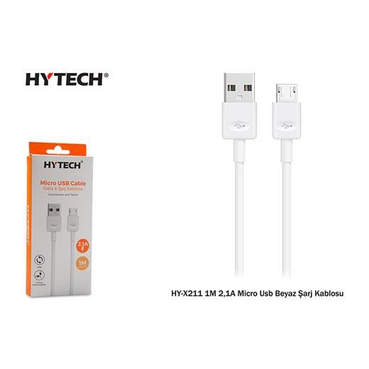 Hytech Hy-X211 1M 2,1A Micro Usb Beyaz Şarj Kablosu