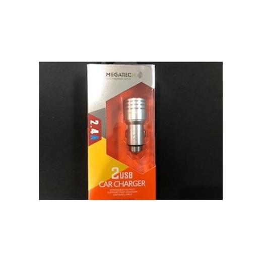Megatech T05-M24 Renkli 2.4A 2Usb Çelik Araç Şarj Aleti