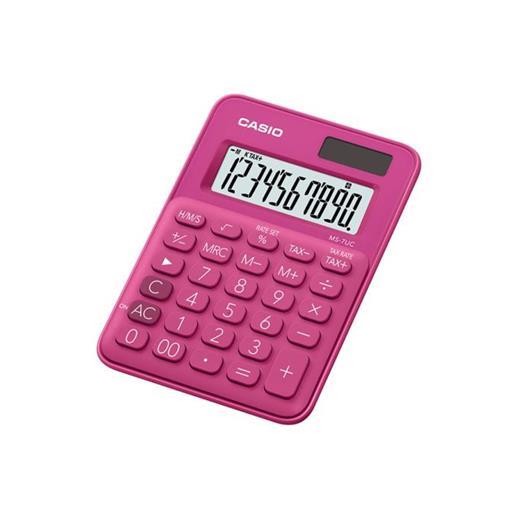 Casio Ms-7Uc-Rd 10 Hane Pembe Masa Üstü Hesap Makinesi