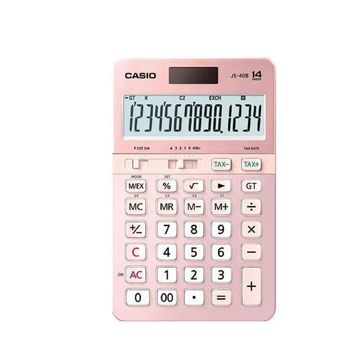 Casio Js-40B-Pk Pembe Profesyonel 14 Hane Masa Üstü Hesap Makinesi
