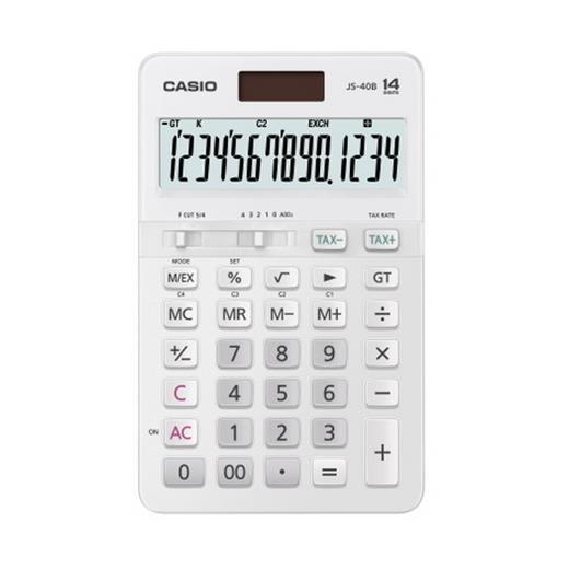 Casio Js-40B-We Beyaz Profesyonel 14 Hane Masa Üstü Hesap Makinesi