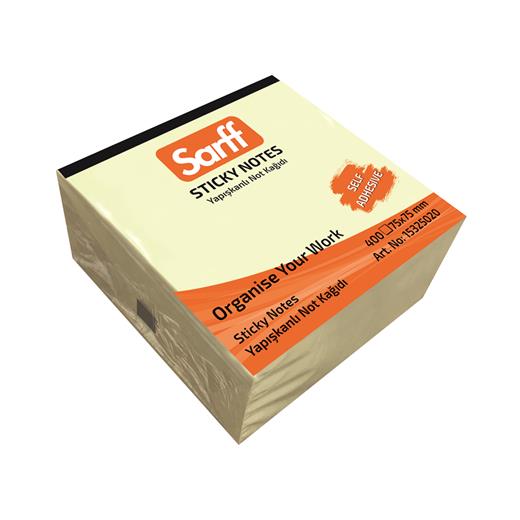 Sarff 75X75Mm Sarı Küp Yapışkanlı Not Kağıdı - 400Yp
