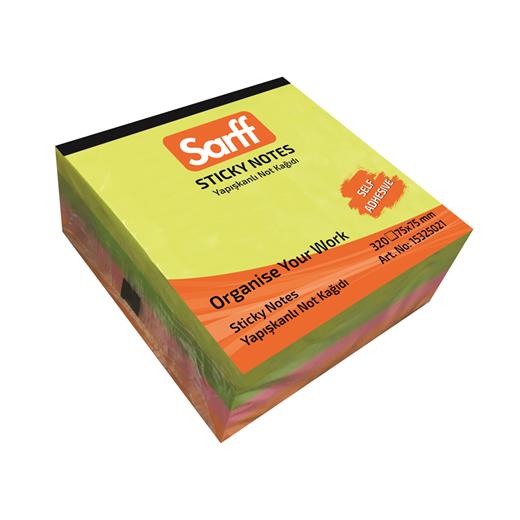 Sarff 75X75Mm Neon Renkler Küp Yapışkanlı Not Kağıdı(4X80) - 320Yp