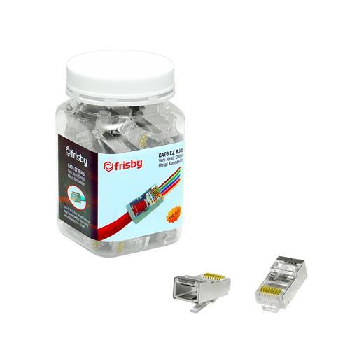 Frisby Fnw-Rj4532N Cat6 Ez Rj45 100Lü Yeni Nesil Delikli Metal Konnektör