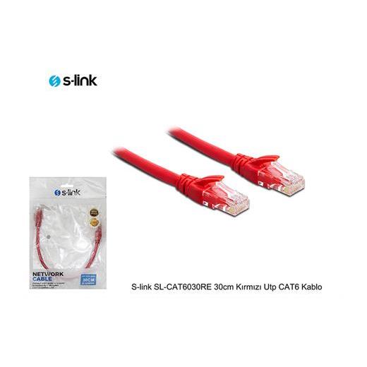 S-Link Sl-Cat6030Re 30Cm Kırmızı Utp Cat6 Kablo